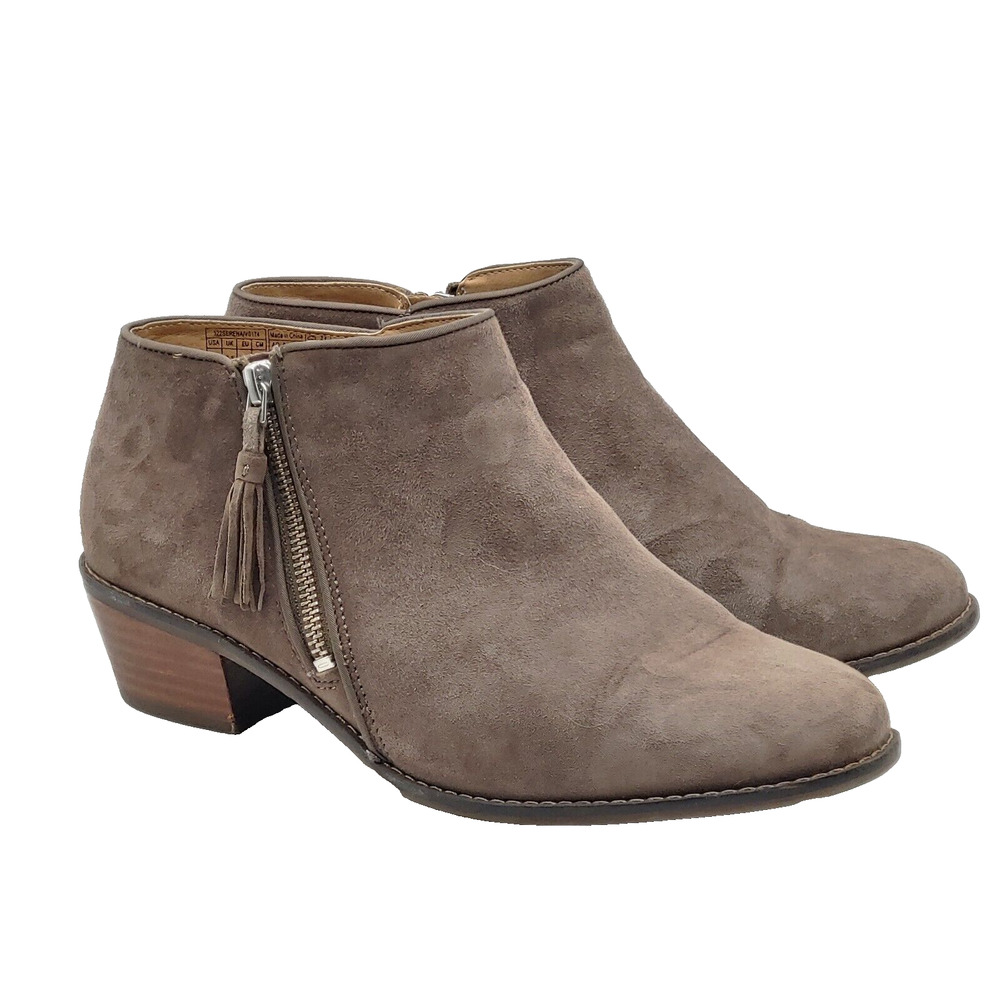 Vionic Women's 9.5 Wide Joy Serena Ankle Boots Gray Suede Leather New Boho